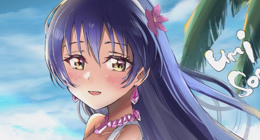 sonoda umi 1girl solo long hair looking at viewer blush smile open mouth  illustration images