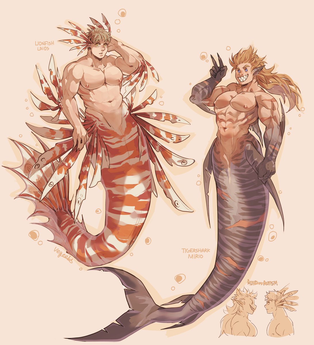 Som fish boys before I get too lazy to draw this month 😪