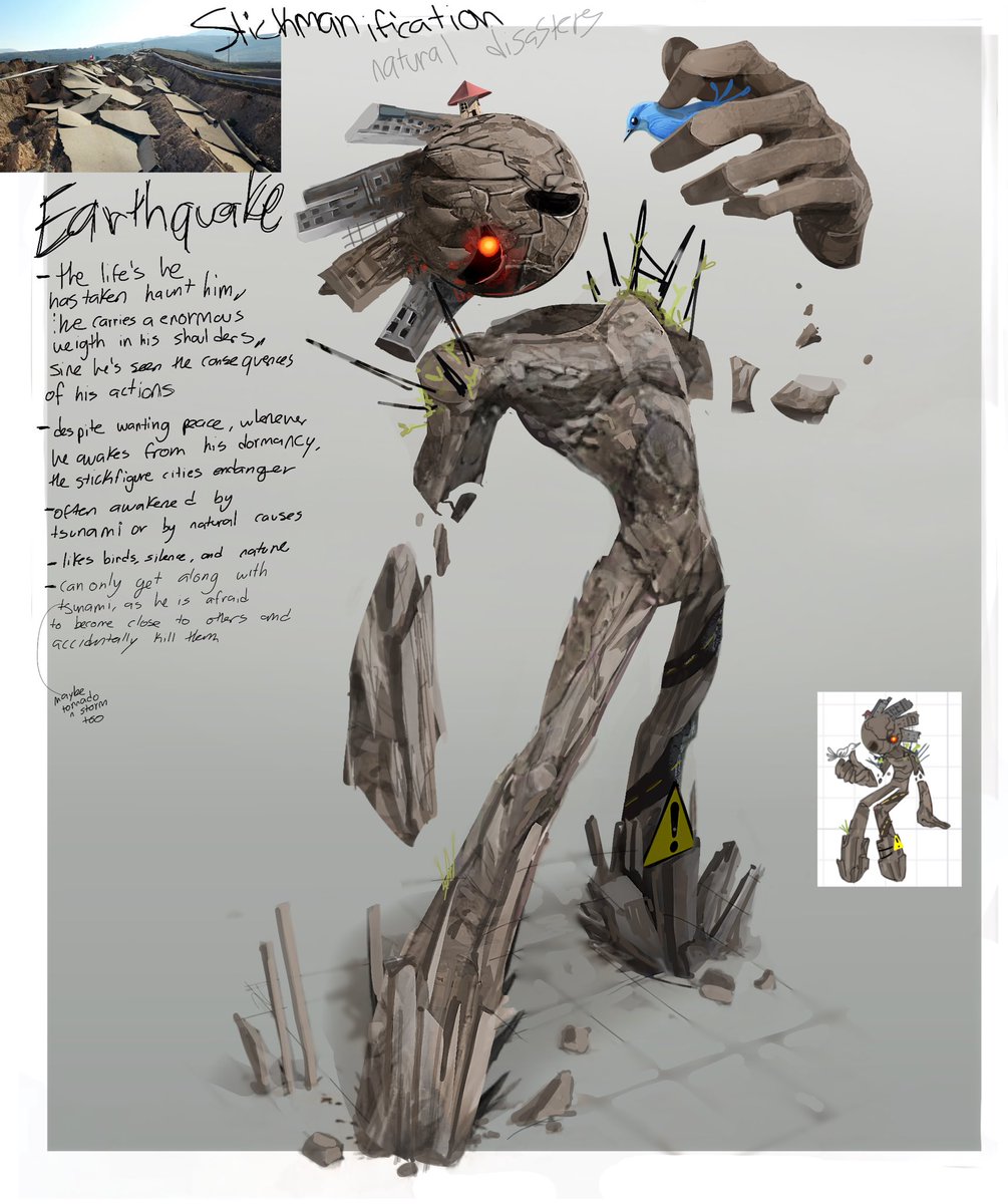 Natural disaster as stickfigure #オリ棒 #stickman #StickManOc