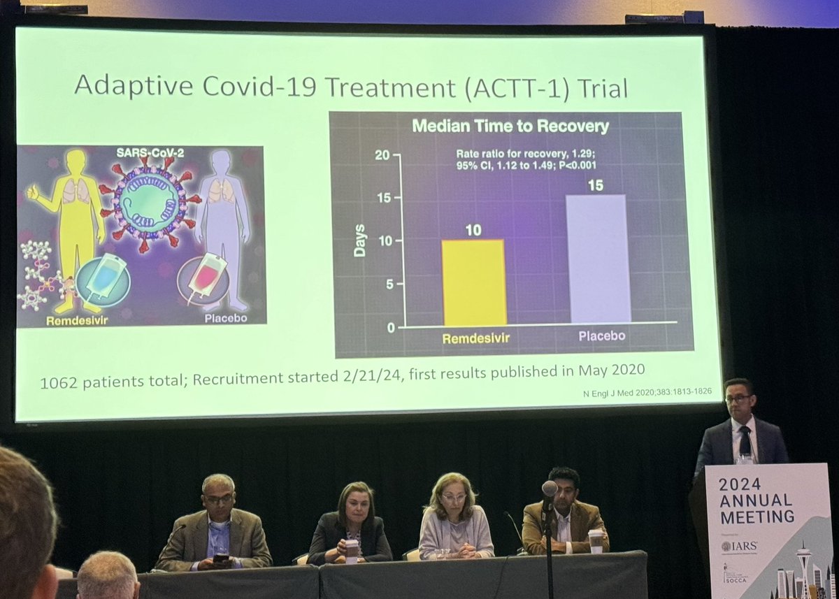 #IARS24 @SOCCA_CritCare @iars360 On Tribulations of Trials in Critical Care - fantastic panel Dr. Marcus Lopez @VUMC_Anes presenting on adaptative platform trials to test new treatments (e.g during COVID)