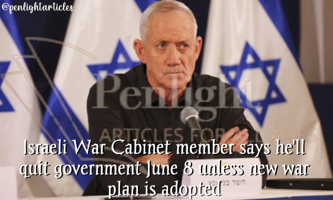 penlightNews's tweet photo. An Israeli War Cabinet member has announced his intention to resign unless a new plan is adopted. This ultimatum shows internal government tensions over military strategies.
https://t.co/RNvrATOt3C
#IsraeliPolitics #WarCabinet #GovernmentCrisis #MilitaryStrategy #BreakingNews https://t.co/zOanL7gxcg