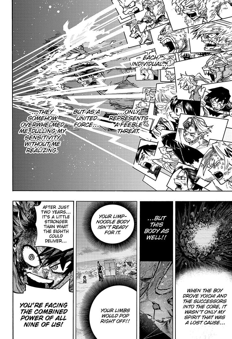 #MHA423 AFO was effectively the God of MHA. Everybody in the story were his creations whether they had quirks or not as they were molded by the world he ushered in. Them all rebelling against him, even his own followers, and choosing their own fate is straight out of a JRPG.