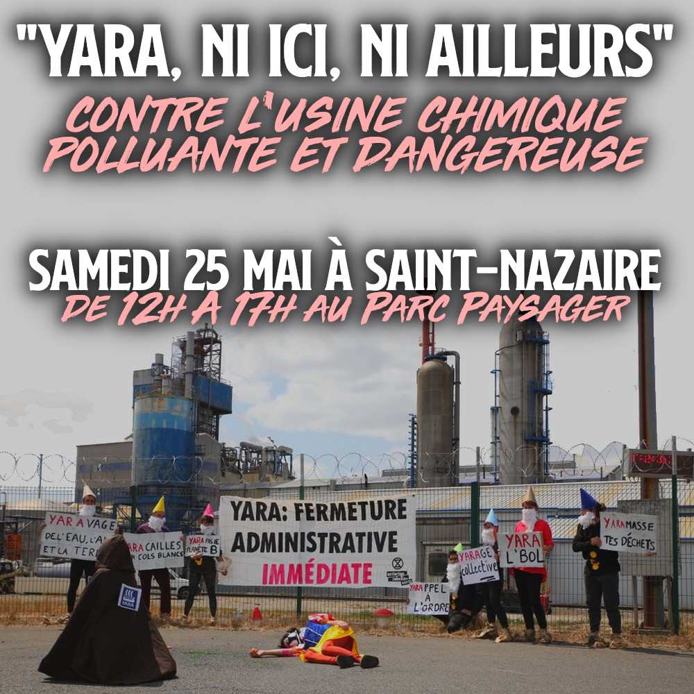 📣  25 MAI A SAINT-NAZAIRE : 'YARA, NI ICI NI AILLEURS'

- Pique Nique et débat pour l'agroécologie, de 12h à 17h au Parc Paysager de Saint-Nazaire -

1/2 ⤵️