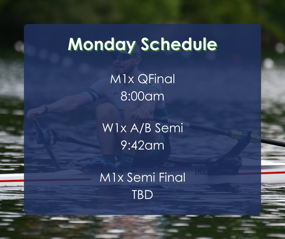 ☘️FOQR Schedule - Day 2☘️ Race times for tomorrow’s events are below in Irish time. All races will be tracked live with audio on the world rowing website with video available for the finals! 📺 worldrowing.com