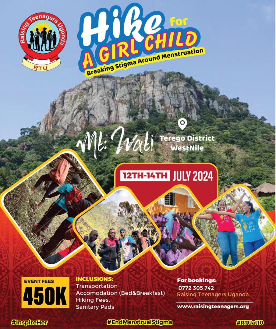 I am thrilled @RaisingTeensUg2 for having planned #Hike4GirlChild so as to break the stigma. Whether you are a hiker, supporter, sponsor, your participation makes a difference. Together, we can create a world where every girl can manage her period with dignity and confidence.