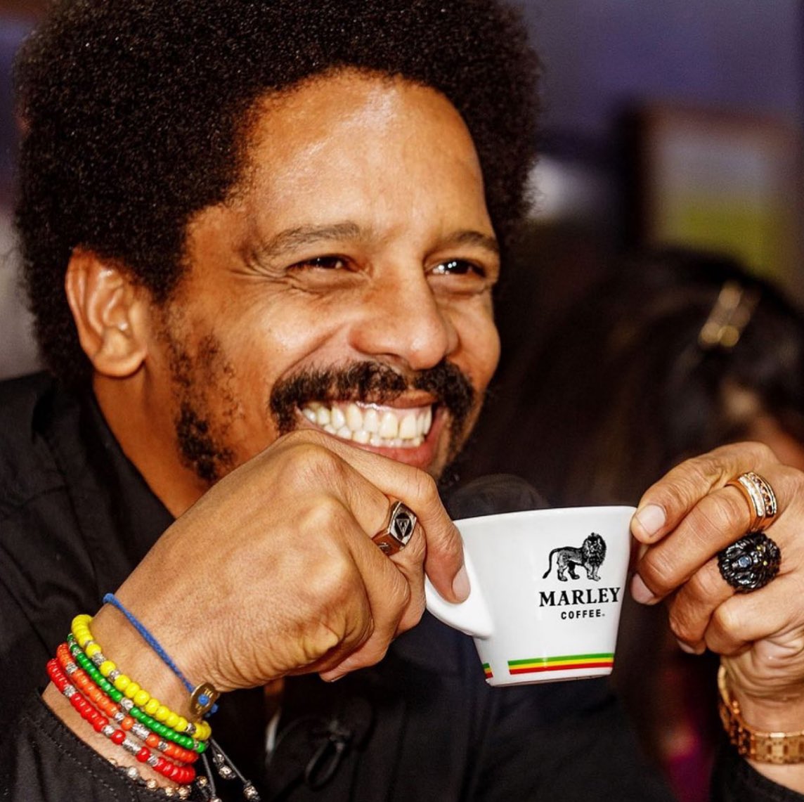 Celebrating @romarley with a very Blessed Earthstrong today! ✨🙌🏾 ☀️🦁 Bob’s son Rohan created Marley Coffee after a visit to a farm in Ethiopia - the birthplace of coffee. ☕️Let’s raise a cup! #MarleyCoffee #LionOrder