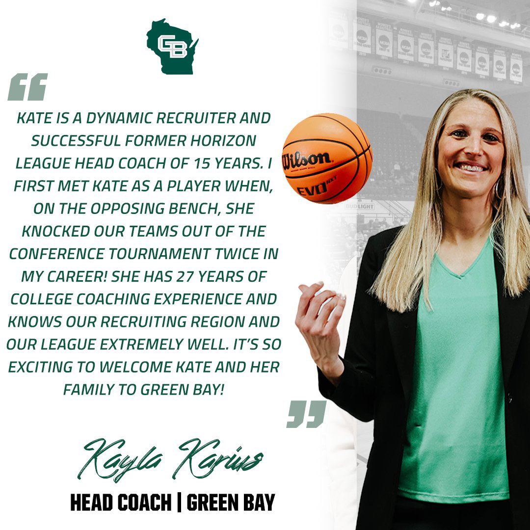 Nearly 3⃣ decades of experience is coming to Titletown. 😎 @kayla_karius on @Coach_KPA ⏬ #RiseWithUs