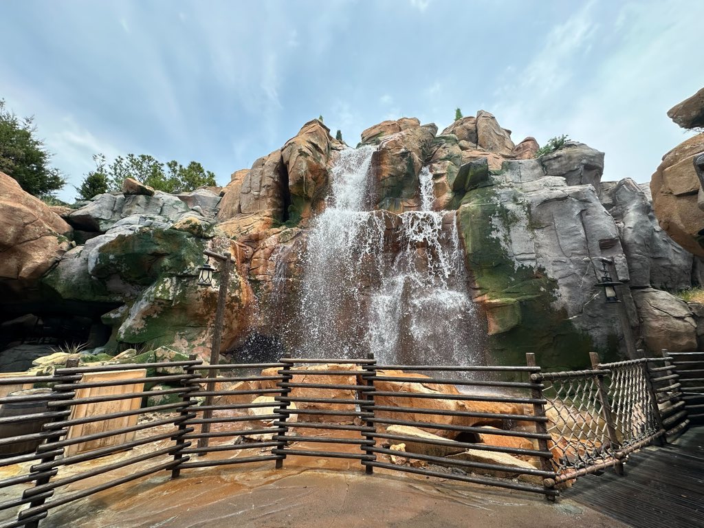 The waterfall in the Canada Pavilion in EPCOT is now functioning again