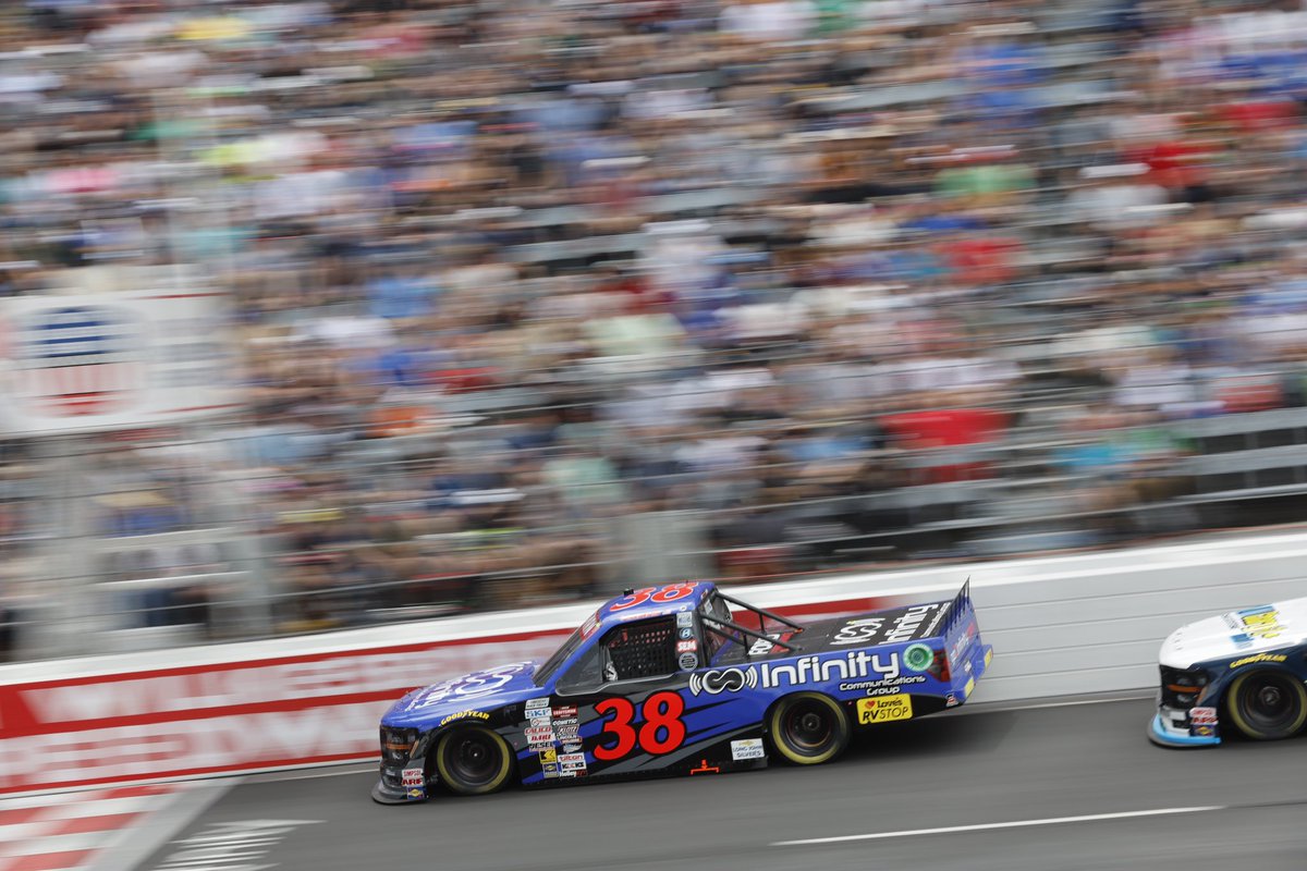 #NASCAR | @LayneRiggs99 equals the best finish of his @NASCAR_Trucks career with a 3rd place finish today to lead #Ford and @Team_FRM @NWBSpeedway.