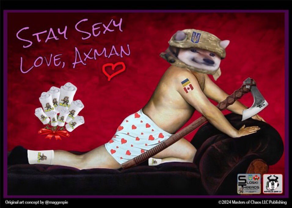 CherylCK4's tweet photo. Anddd if you needed another reason to celebrate this special day…

It’s also our Axman’s birthday tomorrow!!!🪓
Happy Birthday @NAFO_Sloski   and Stay Sexy! 💜❤️💜

🪓🪓🪓🥳🎉🥳🎉🥳🎉🥳🎉🥳🎉🪓🪓🪓

COMING SOON TO SLOSKI THREADS… 🤣🤣🤣🥰🥰🥰🪓 https://t.co/ochNqHPin1
