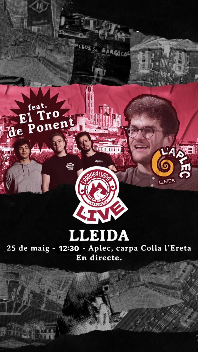 LLEIDA! (o Lérida, si ets Salvador Illa) AQUEST DISSABTE 25 DE MAIG serem a l’Aplec del Cargol 🐌 per fer un tomb amb el gran @eltrodeponent 🕕 12:30h 📍Carpa Colla l’Ereta