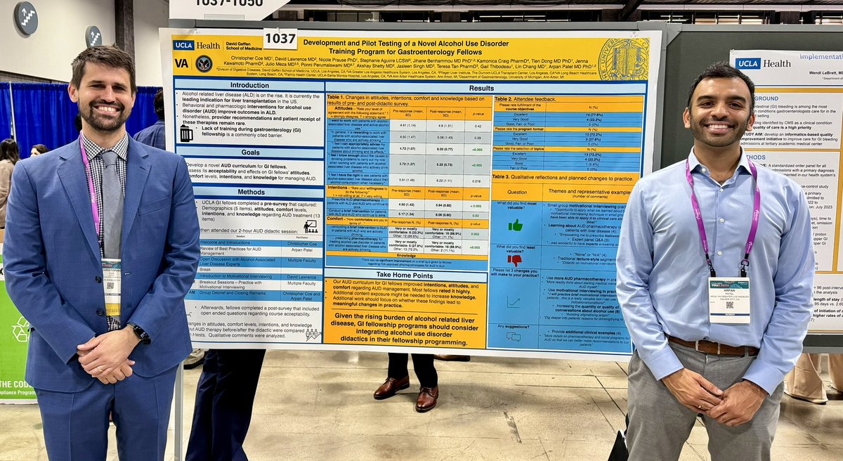 Christopher Coe (@ccoemd) on Twitter photo So grateful to <a href="/ArpanPatelMD/">Arpan Patel, MD PhD (he/him/his)</a> for his mentorship and guidance! Proud to present our QI project: Pilot testing a novel AUD curriculum for GI Fellows at <a href="/UCLAGIHep/">UCLA Gastroenterology and Hepatology</a> So grateful to <a href="/ArpanPatelMD/">Arpan Patel, MD PhD (he/him/his)</a> for his mentorship and guidance! Proud to present our QI project: Pilot testing a novel AUD curriculum for GI Fellows at <a href="/UCLAGIHep/">UCLA Gastroenterology and Hepatology</a>