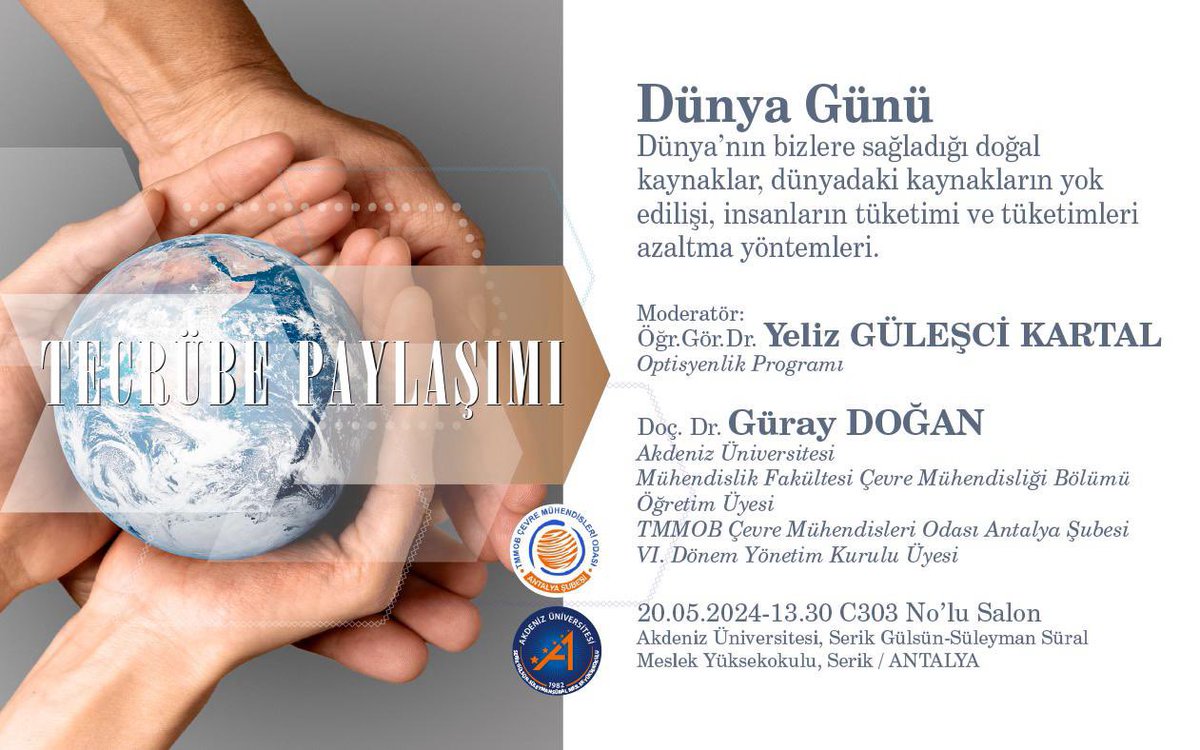 Tarih: 20.05.2024
Saat: 13:30
Yer: Serik GSS MYO C303 No’lu Salon

Konusmaci: Doc. Dr. Guray DOGAN

Etkinligimize tum ogrencilerimiz ve personelimiz davetlidir.