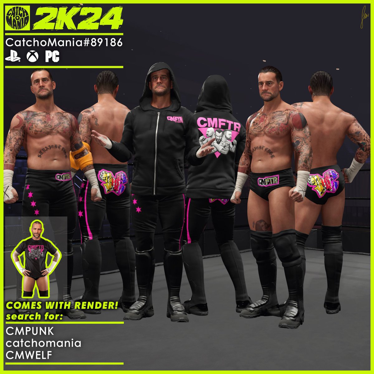 #CMFTR #WWE2K24 (Import the attires to your preferred Punk creation)