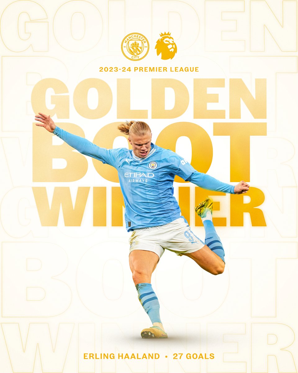 Congratulations, <a href="/ErlingHaaland/">Erling Haaland</a>! 🌟

The 2023/24 <a href="/premierleague/">Premier League</a> Golden Boot winner! 🏅

#ManCity