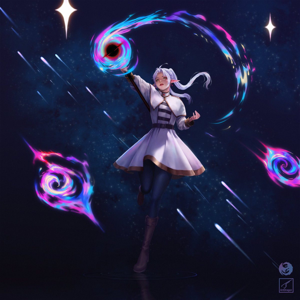 ArtDragor's tweet photo. Mannn I loved that anime >.>
So HAD to draw it...

Also made a time lapse of the whole process and will add the video here soon :D

#Frieren #Anime #Art #Elf https://t.co/RW7dnH3a8n