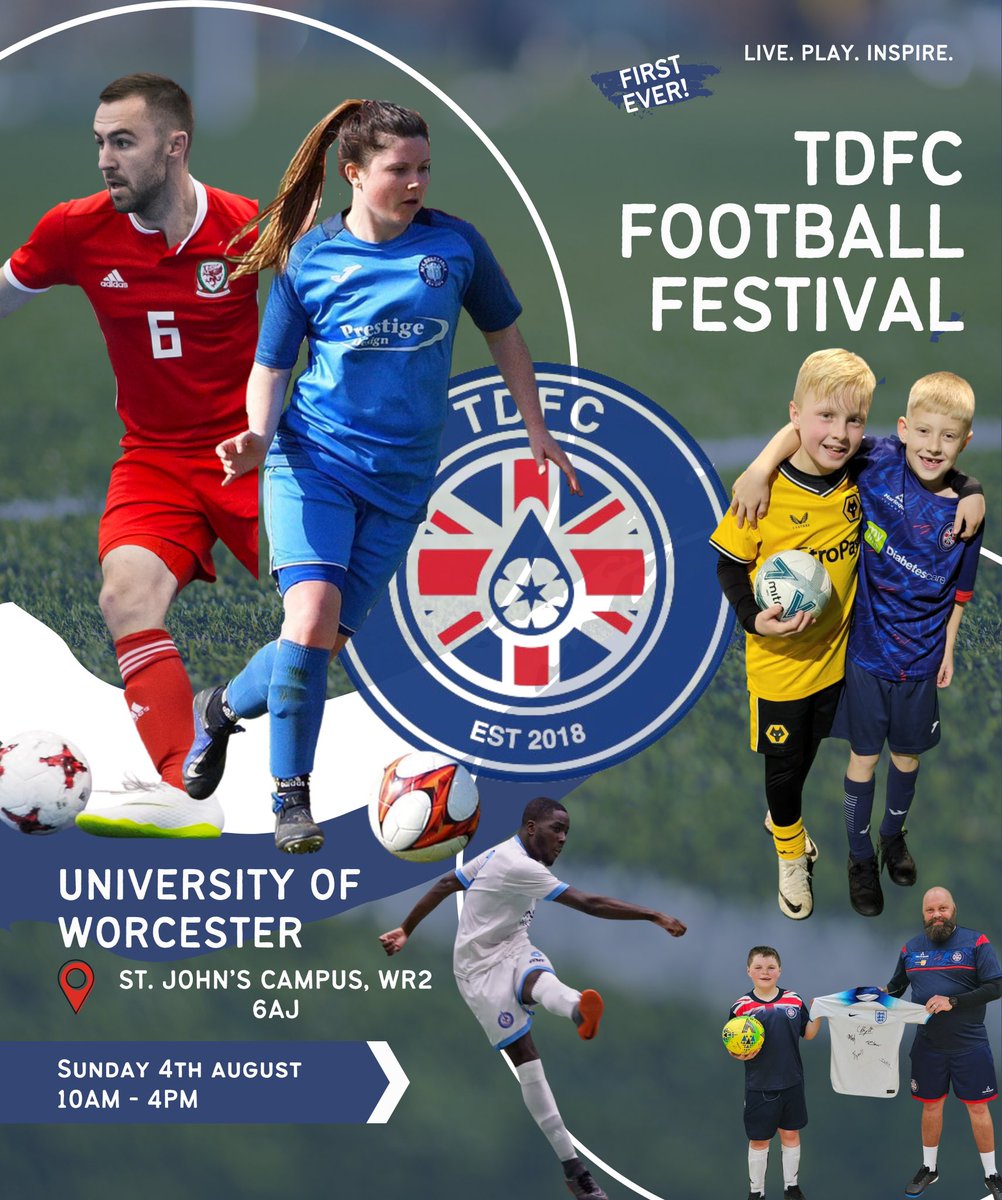 HERE WE GO 🙌

Our summer festival is landing in August… Check out the details on the poster and sign up on the below link ⬇️ ⬇️⬇️⬇️

(Adults and families impacted by type 1 diabetes are all welcome 🙌)

#GBDoc 

thediabetesfootballcommunity.com/tdfc-football-…