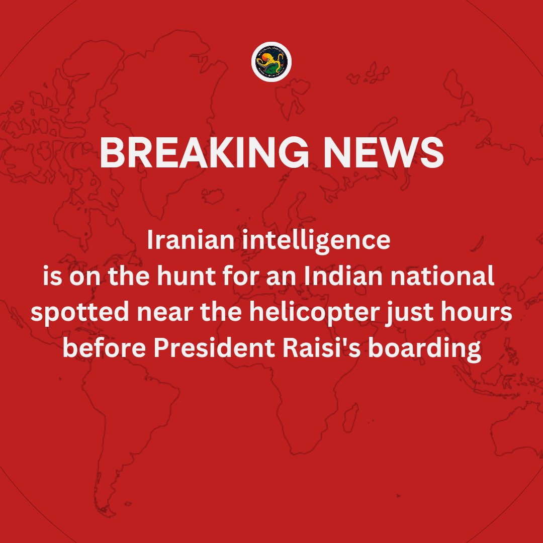Monitoring :— Reportedly Iranian intelligence is on the hunt for an #Indian national spotted near the helicopter just hours before President Raisi's boarding. #Iran #Raisi