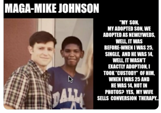 Why was Johnson and Gaetz allowed to 'SELF-ADOPT' a child? They weren't even enrolled in school. Mike even told the IRS that he doesn't have a bank account and they were okay with that? How to make a middle class taxpayer feel inconsequential? Keep allowing rich criminals to