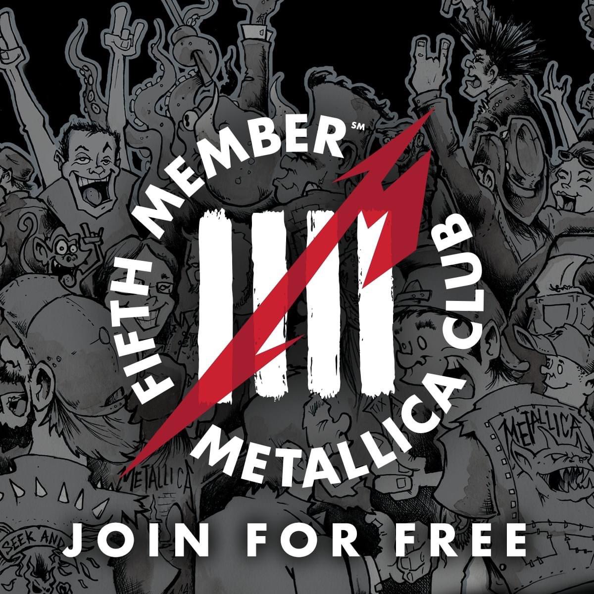 ¡Únete al club de fans de @Metallica totalmente GRATIS puedes conseguir entradas,merchandising, descuentos, descargas gratuitas, concursos exclusivos incluyendo acceso al Snake Pit y más!
Conviértete en un #FIFTHMEMBER hoy en metallica.com/register
#Metallica #METALLICASince1981