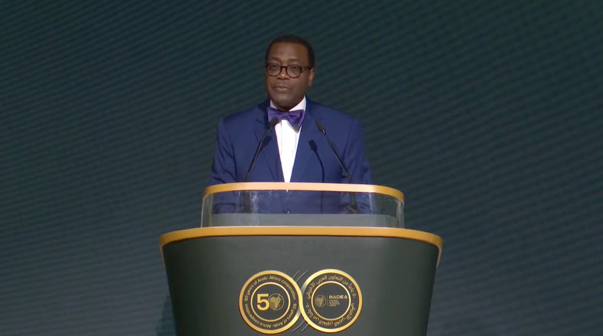 Speaking tonight at the 50th Anniversary event of @badeabank, in Riyadh, Saudi Arabia, President of @AfDB_Group, @akin_adesina, outlines '5 reasons' why 'Africa is the best investment destination in the world': 1. Population will rise to over 2.5B people in 2050, making it