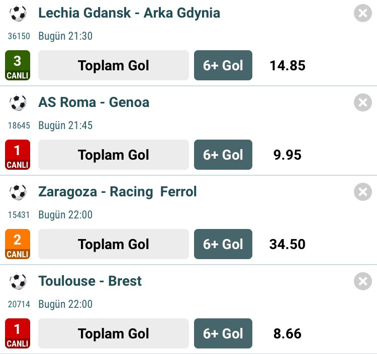 Bol şanslar. 2,5+ ya da 3,5+ deneyebilirsiniz. #iddaa