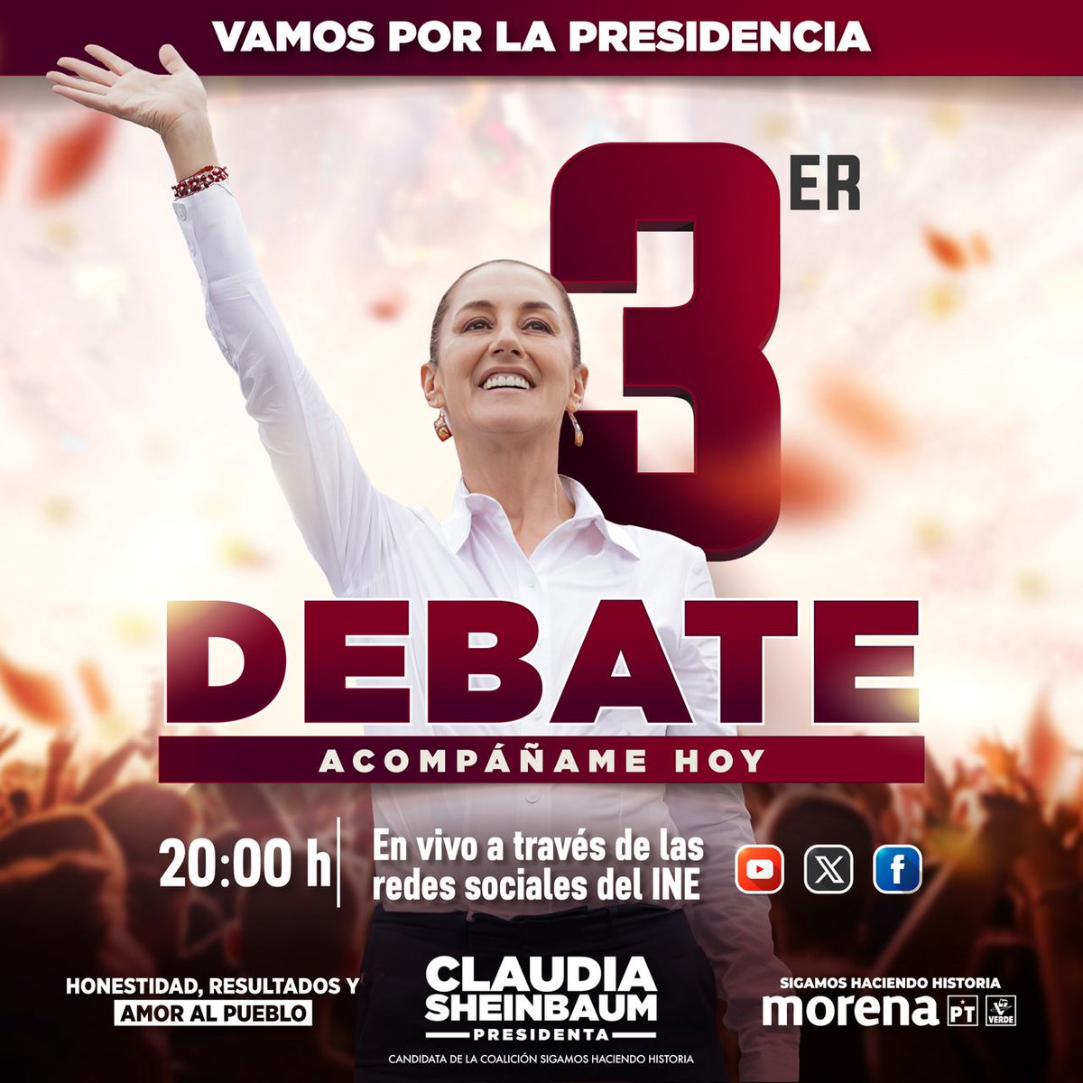 🫶 #PlanC I Hoy es el Último Debate Presidencial 🇲🇽 , apoyemos la Dra <a href="/Claudiashein/">Claudia Sheinbaum Pardo</a> nuestra próxima presidenta.

Este 2 de Junio CLARAmente vamos a seguir haciendo historia.

#HoyGanaClaudia   #AlvaroObregon #cdmx 
#SomosMAOs