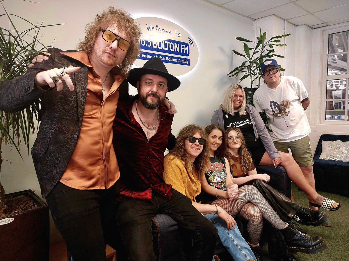 Cracking weekend at Bolton FM. Big thanks to Rachel and Steven for having us on. Big gig announcement tomorrow! X
