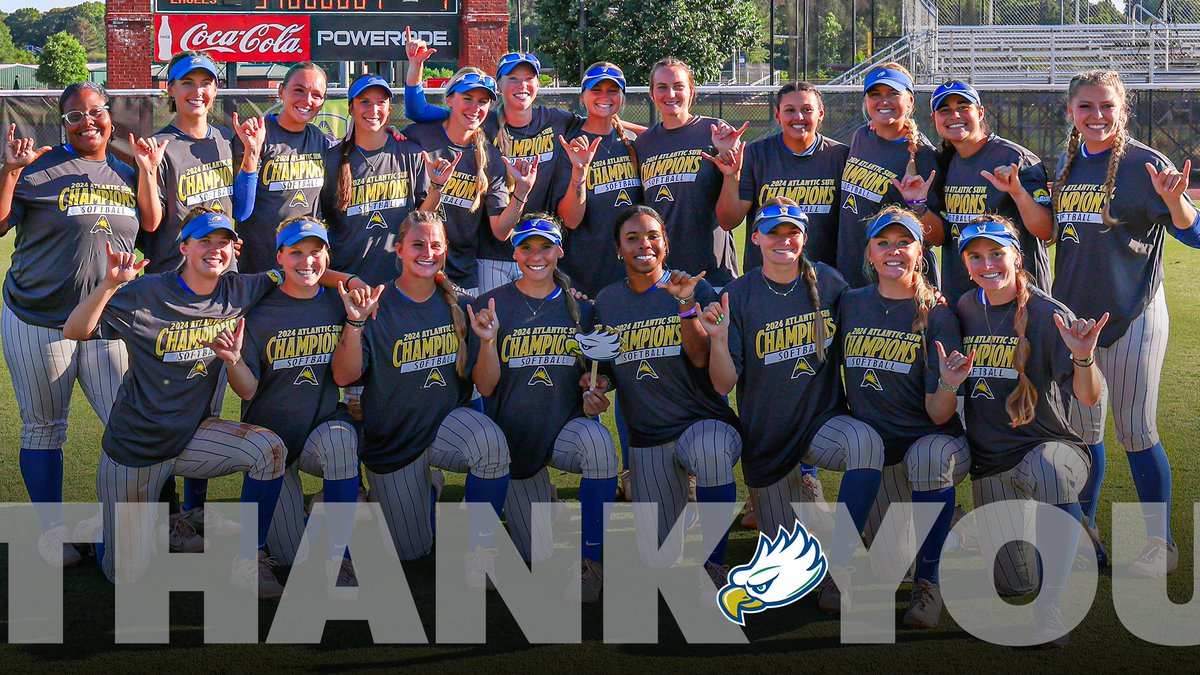 THANK YOU, @FGCU_Softball 🥎 ✅ #ASUNSB Champions ✅3️⃣8️⃣-win season ✅2️⃣nd @NCAASoftball Regional appearance #ASUNBuilt | #WingsUp 🤙 | #ASUNSB