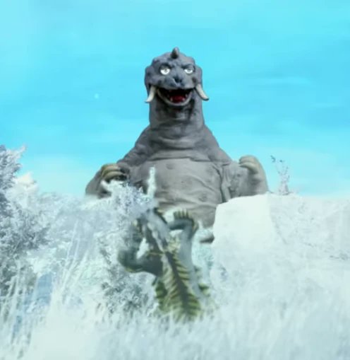 Episode 5: Peguila 
What a fantastic episode
A crew in the arctic gets attacked by an ice breathing gravity cancelling kaiju named Peguila. 
Peguila shows back up in episode 8 of ultraman a year later.