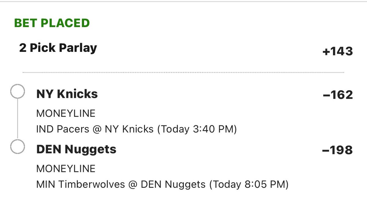 DaileyPicks's tweet image. 🔥🏀 5/19 NBA Dailey Picks 🏀🔥

2 Pick: +143 📈

Knicks -162
Nuggets -198

Game 7 Picks ‼️‼️‼️

#NBAPlayoffs2024 #GamblingX #nba