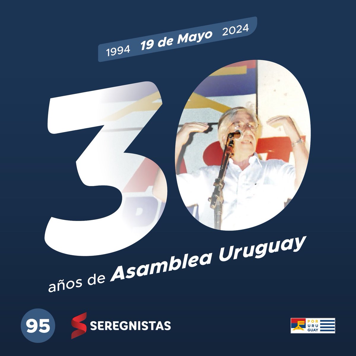 ¡Salud compañeras y compañeros de @AsambleaUruguay 30 años de compromiso con un país mas justo, ético y solidario. Seguiremos construyendo Seregnismo por la senda de Danilo.