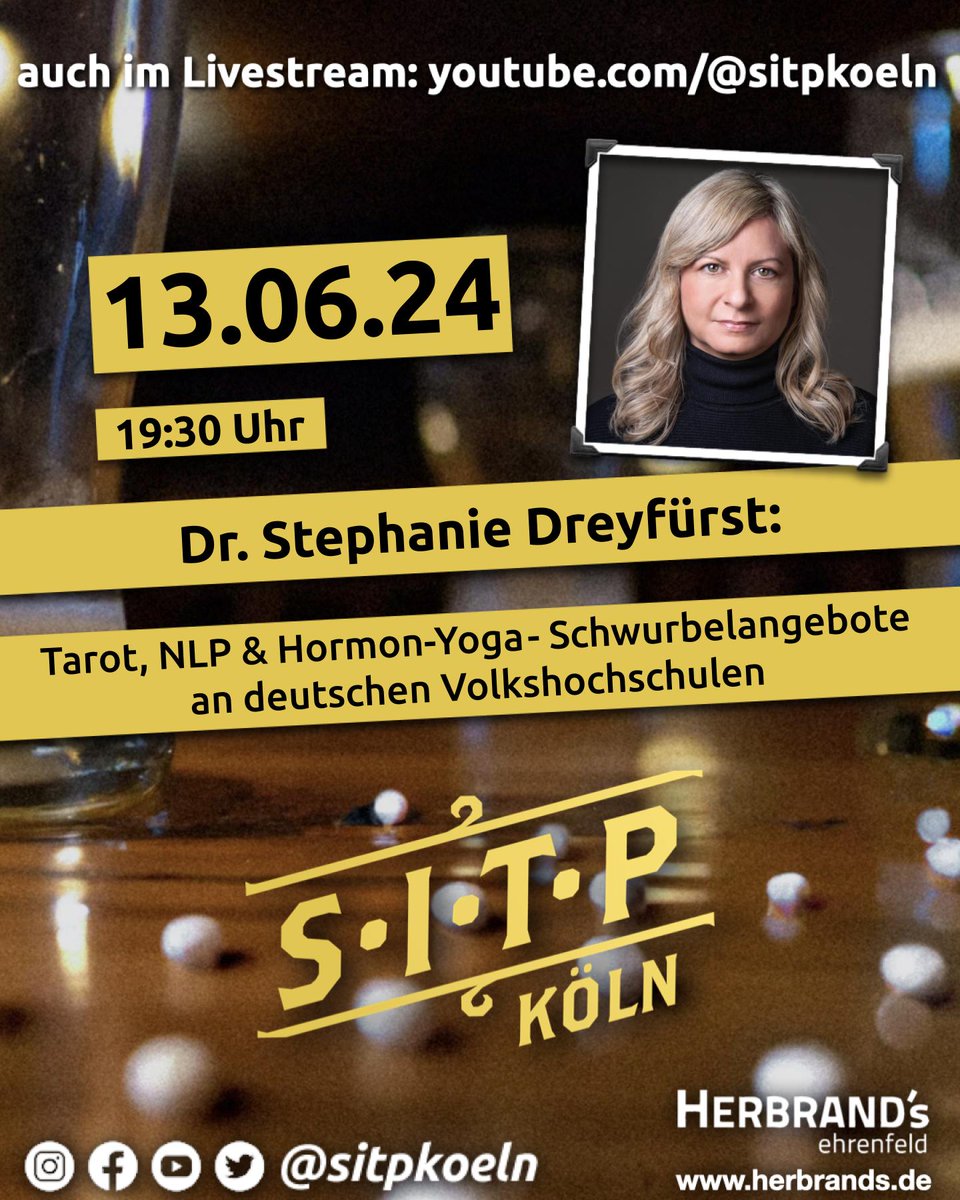 ACHTUNG ACHTUNG, TERMINÄNDERUNG:

Am 13.06. begrüßen wir Dr. Stephanie Dreyfürst.
Aber keine Angst, der Buddler kommt auch noch im August.

sitp.koeln
#sitp