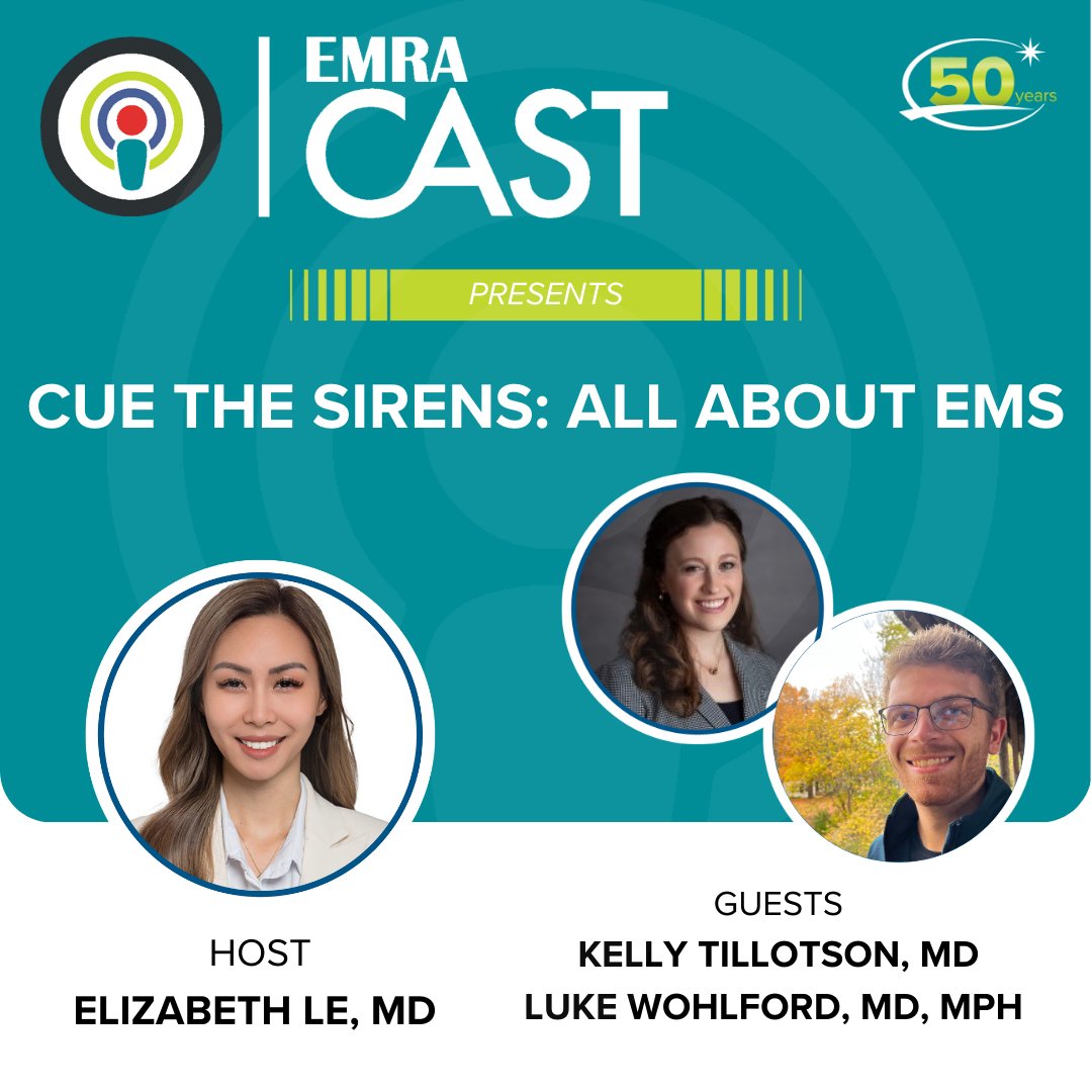 emresidents (@emresidents) on Twitter photo 🎤 New episode - EMRA*Cast's <a href="/LizziiLe/">Lizzii Le</a> sits down with <a href="/kellytillotson2/">Kelly Tillotson, MD</a> and <a href="/retinueofblue/">Luke Wohlford</a> to discuss all things EMS. Listen in to learn about the ever-important setting of prehospital care!
<a href="/TamingtheSRU/">UC EM Residency</a> <a href="/UVMEmergencyMed/">University of Vermont Emergency Medicine</a> <a href="/EMSWeek/">National EMS Week</a>
Full episode 👉 bit.ly/4bla0fP 🎤 New episode - EMRA*Cast's <a href="/LizziiLe/">Lizzii Le</a> sits down with <a href="/kellytillotson2/">Kelly Tillotson, MD</a> and <a href="/retinueofblue/">Luke Wohlford</a> to discuss all things EMS. Listen in to learn about the ever-important setting of prehospital care!
<a href="/TamingtheSRU/">UC EM Residency</a> <a href="/UVMEmergencyMed/">University of Vermont Emergency Medicine</a> <a href="/EMSWeek/">National EMS Week</a>
Full episode 👉 bit.ly/4bla0fP