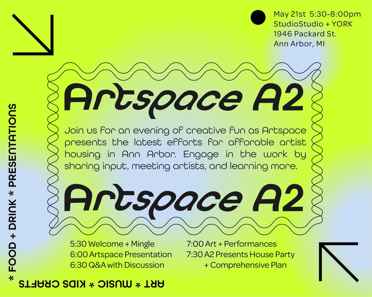 Care about workforce/affordable housing and our creative ecosystem in Ann Arbor? We're engaging @artspaceusa to explore options for Ann Arbor. Come join us on 5/21 and let your voice be heard. #a2council