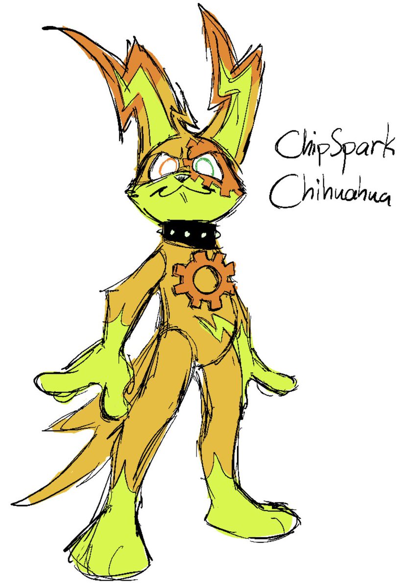 Introducing…. Chipspark Chihuahua!
A mischievous lil guy that followed Solar from the sister company to the playcare out of pure curiosity! He is a daring little fella and may be the adopted child of the Shadow and the Commander!
#LunarEclipseAU #Dogdawn #HoppyHopscotch