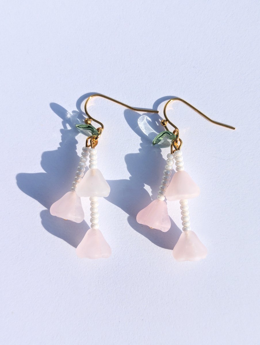 Pink Lily of the Valley Earrings