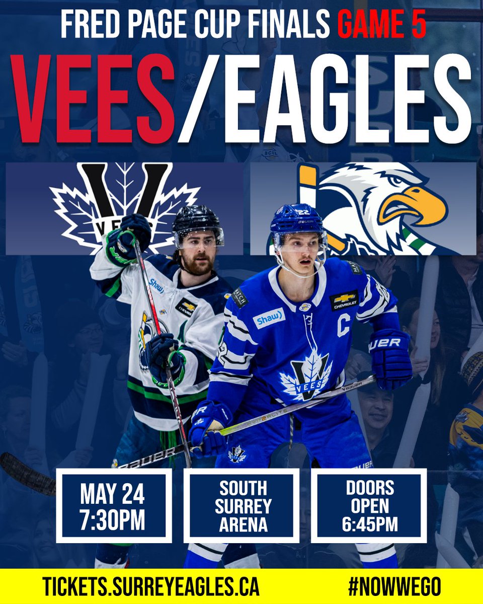 FINALS 🏆 GAME 5⃣ SURREY!! Let's PACK The Nest! 🎟️ tickets.surreyeagles.ca 🎟️ #BCHL | #Surrey | #NowWeGo