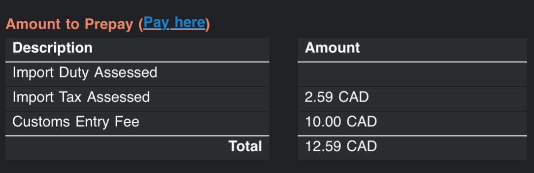 Normally I am 100% against price controls; let the market work.
What others call “gauging” I call “making room for competition.”

But tax processing fees have no competition.

<a href="/HarjitSajjan/">Harjit Sajjan</a> please regulate courier fees. $10 to pay $2.59 tax?