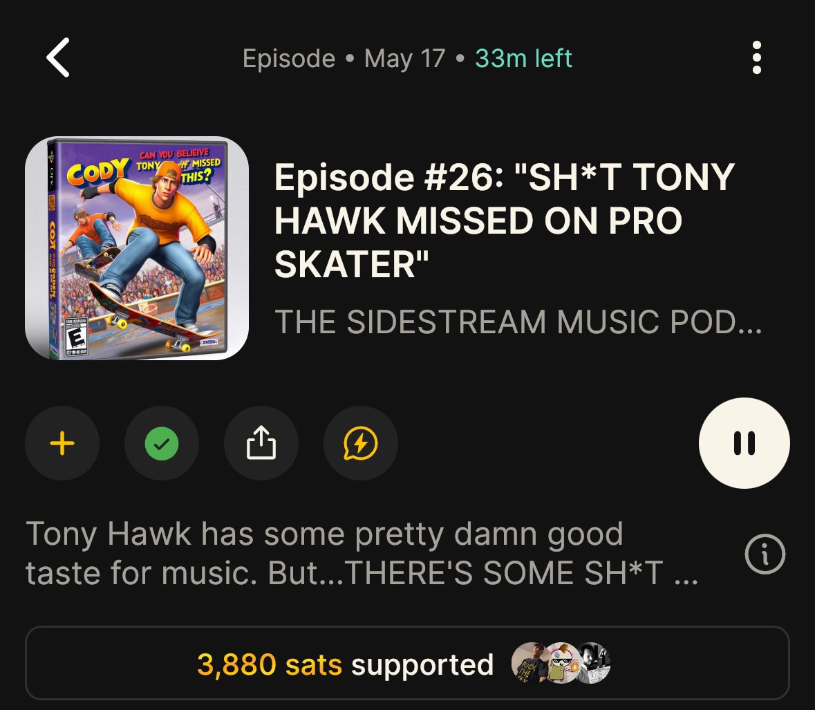 Tony hawk missed so much sick music for his games

Thanks @SmashMyRecords for playing this music in your podcast. Sending you a boostagram for sure
😎🤘

Value4Value