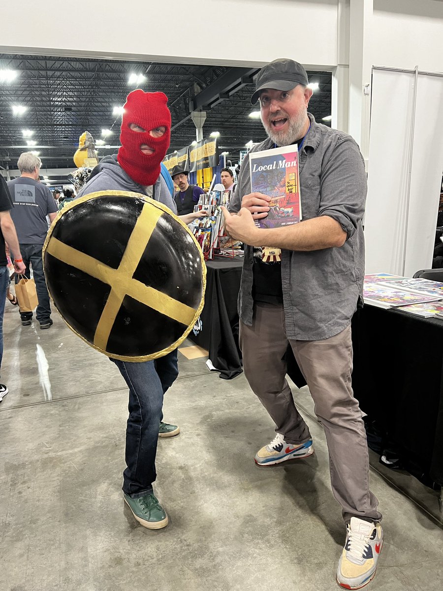 I believe @TonyFleecs met the first LOCAL MAN cosplayer!