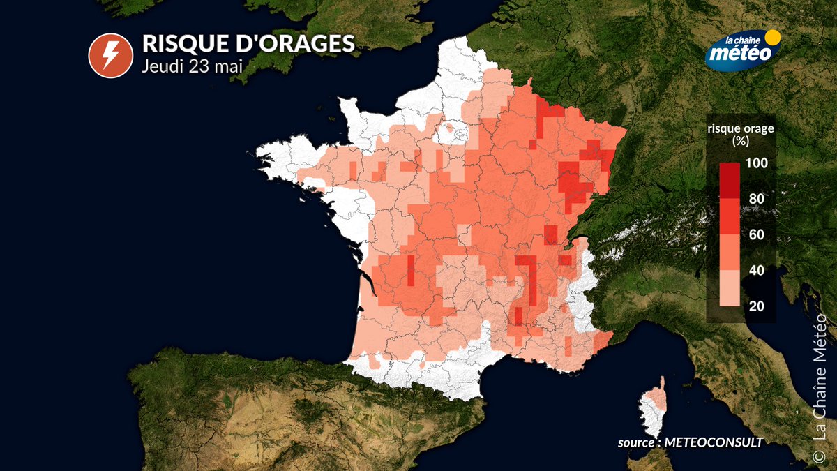 Pas de répit pour les #orages ⚡️cette semaine : le risque sera quasi quotidien, et il sera très difficile d'y échapper à un moment ou à un autre. Notre article ➡️urlz.fr/qJCX