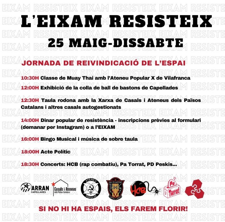 El dia 30 de maig ens volen desnonar de l'Eixam, un espai autogestionat de Capellades que vam obrir el jovent del poble ara farà tres anys. 🔥