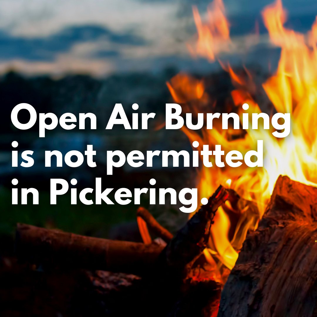 #PickeringFire reminds residents that open air burning is not permitted in the City of Pickering🚫 🔥no chimineas/bonfires 🪵no wood burning appliances Fire bowls, fire tables, and barbecues that burn propane are permitted✅