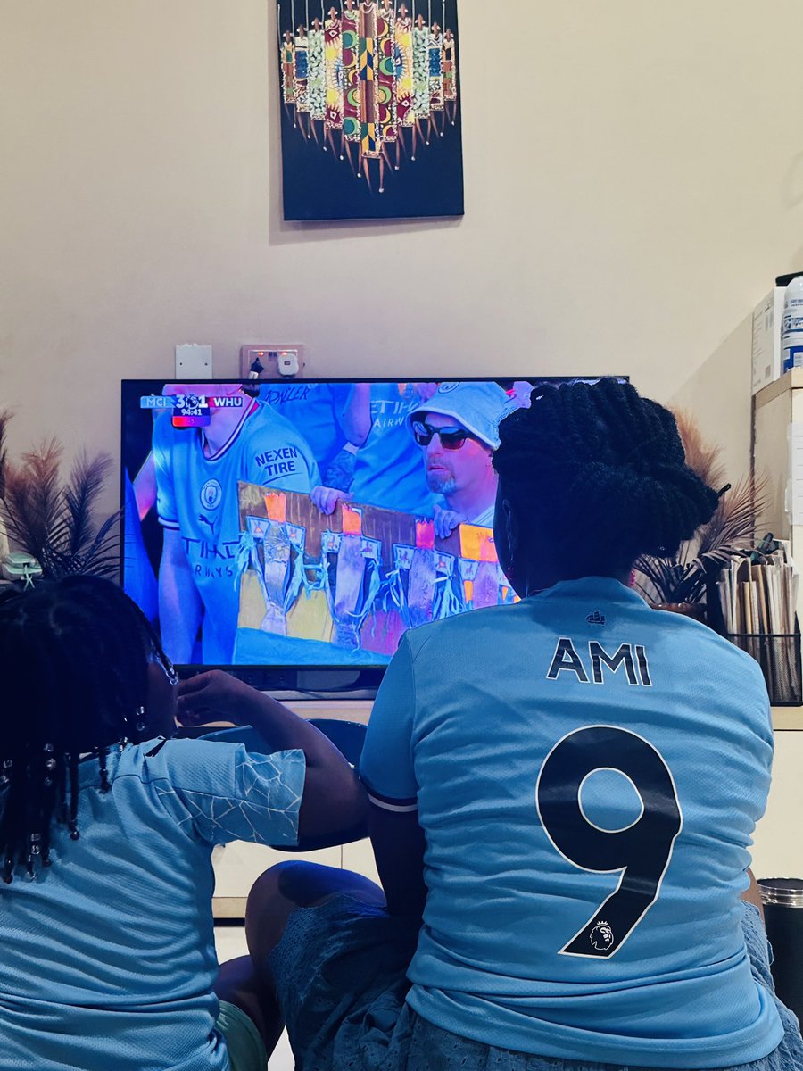 Sunday afternoon well spent 🍾
Mom-Daughter bonding

<a href="/ManCity/">Manchester City</a>’s record 4th successive <a href="/premierleague/">Premier League</a> title! 2023/24 finale.    🏆🏆🏆🏆 4-in-a-row

 It’s a done deal.

#WeAreCity #Cityzens