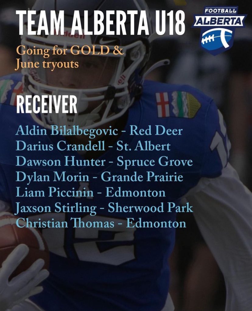 LiamPeachy6's tweet image. Grateful to be name amongst the top 7 receivers in the province, and excited to compete at this years Canada Cup!!!