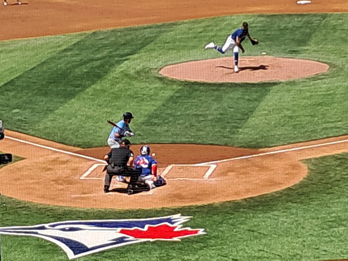 Rogers Centre for the @BlueJays who offer a $20 SRO ticket and you can stand directly behind the plate. Will be here again tomorrow for the Victoria Day afternoon special.