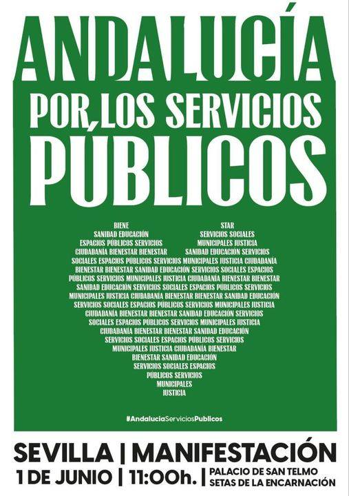 El 1 de junio saldremos a las calles para defender lo que es nuestro.
#AndaluciaporlosServiciospublicos