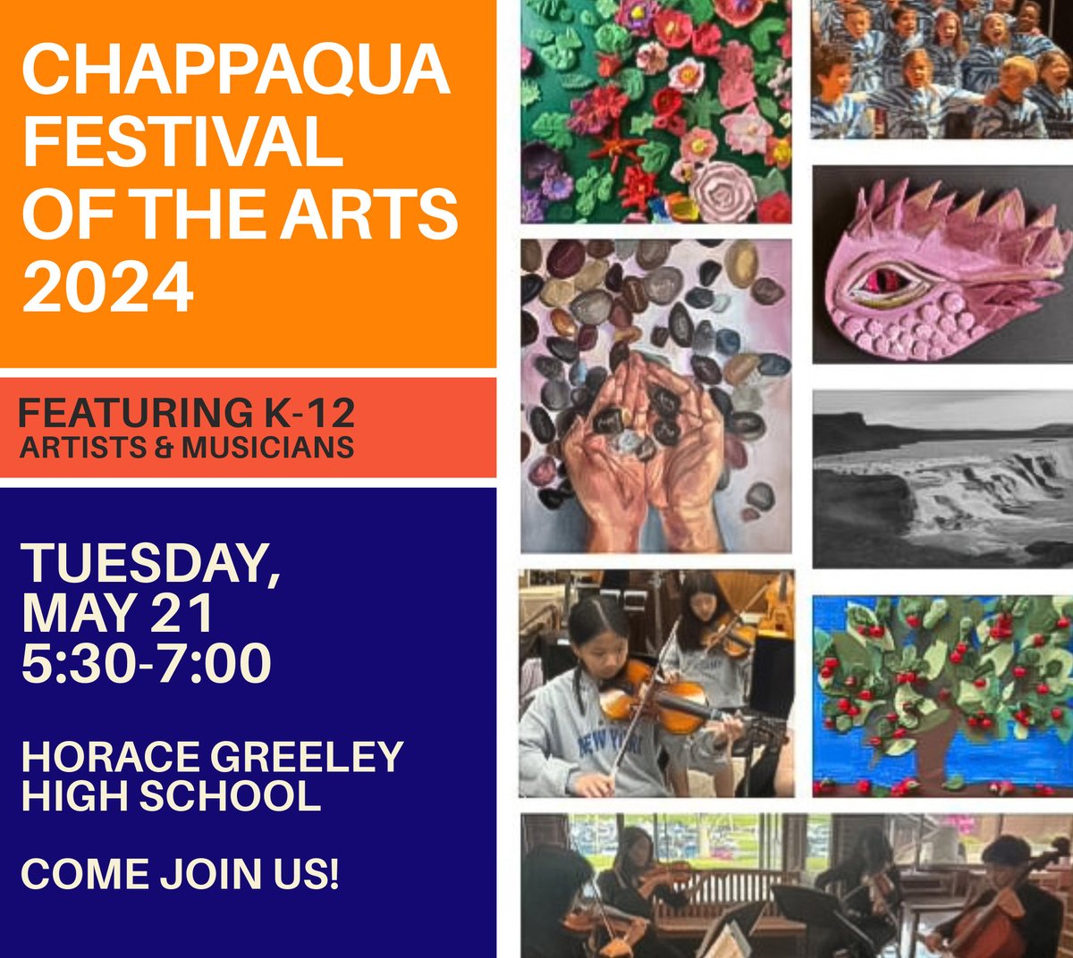 Come one, come all! We can't wait to see you at the 2nd Annual CCSD Festival of the Arts 🎨🎶 #WeArtChappaqua