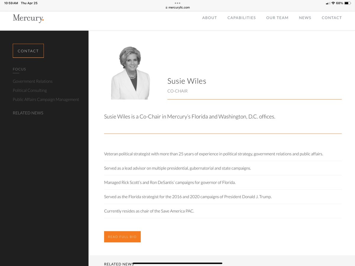 IMPORTANT UPDATE: With all due respect to my friends that have said I was wrong, I’m still waiting for evidence demonstrating where I was mistaken regarding #Trump2024 campaign and PAC leaders Susie Wiles and her work for Mercury LLC (which appears to be ongoing); a company